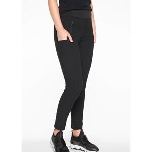 Athleta 2 Black Pants Hybrid Tight Black Zipper Stash Pocket High Rise Stretch